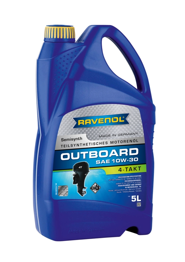 RAVENOL Outboardoel 4T SAE 10W-30 Yarı Sentetik Dıştan Takma Deniz Motoru Yağı 5 Litre