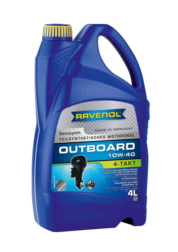 RAVENOL Outboardoel 4T SAE 10W-40 Yarı Sentetik Dıştan Takma Deniz Motoru Yağı 4 Litre